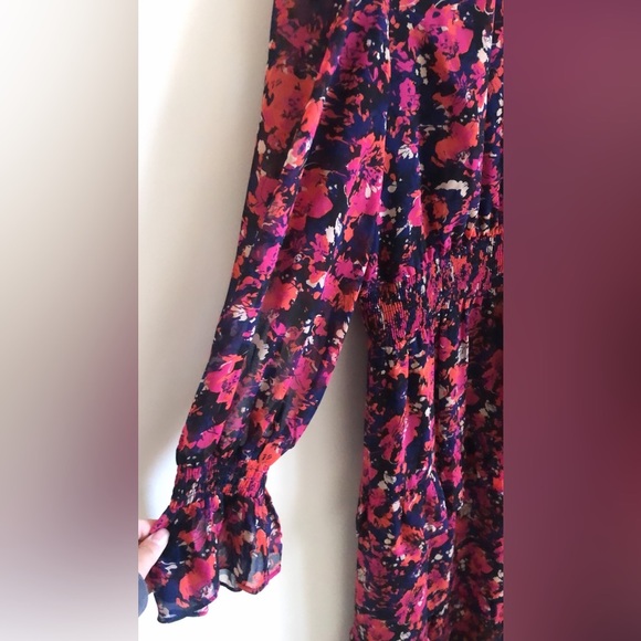 Julia Jordan Floral Printed Ruffle Tiered Long Sleeve Mock Neck Maxi Dress 14 - Picture 6 of 9